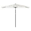 vidaXL Zahradní slunečník s ocelovou tyčí bílý 288 x 288 x 225 cm