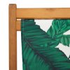 vidaXL Skládací plážová křesla 2 ks vzor listů textil a masivní dřevo