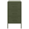 vidaXL Noční stolek olivově zelený 36 x 39 x 68 cm ocel
