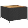 vidaXL Zahradní pohovka ve tvaru L stolek a podušky černá polyratan