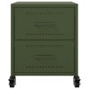 vidaXL Noční stolky 2 ks olivově zelené 36 x 39 x 43,5 cm ocel