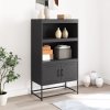 vidaXL Skříň highboard černá 68,5 x 38,5 x 123,5 cm ocel