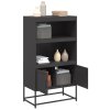 vidaXL Skříň highboard černá 68,5 x 38,5 x 123,5 cm ocel