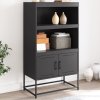 vidaXL Skříň highboard černá 68,5 x 38,5 x 123,5 cm ocel