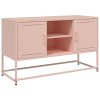 vidaXL Skříň highboard růžová 36 x 39 x 123 cm ocel