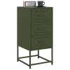 vidaXL Noční stolek olivově zelený 36 x 39 x 78 cm ocel
