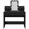 vidaXL Toaletní stolek s LED černý 100 x 40 x 130 cm
