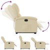 vidaXL Elektrické zvedací polohovací křeslo krémové textil