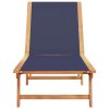 vidaXL Zahradní lehátko modré masivní akácie a textilen