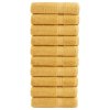 vidaXL Premium ručníky SOLUND 10 ks zlaté 70 x 140 cm 600 g/m²