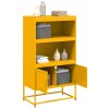 vidaXL Skříň highboard bílá 68,5 x 38,5 x 107 cm ocel
