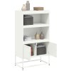 vidaXL Skříň highboard bílá 68,5 x 38,5 x 123,5 cm ocel
