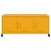 vidaXL TV skříňka hořčicově žlutá 100,5 x 39 x 43,5 cm ocel