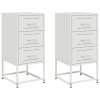 vidaXL Noční stolky 2 ks bílé 36 x 39 x 78 cm ocel