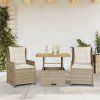 vidaXL 3dílný bistro set s poduškami béžový polyratan