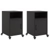 vidaXL Noční stolky 2 ks černé 36 x 39 x 59 cm ocel