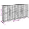 vidaXL Gabionový koš s víkem 400 x 50 x 200 cm pozinkované železo