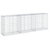 vidaXL Gabionový koš s víkem 300 x 50 x 100 cm pozinkované železo