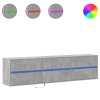 vidaXL Nástěnná TV skříňka s LED betonově šedá 180 x 31 x 45 cm