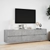 vidaXL Nástěnná TV skříňka s LED betonově šedá 180 x 31 x 45 cm