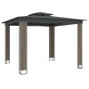 vidaXL Altán s dvojitou střechou antracitový 2,94 x 2,94 m ocel