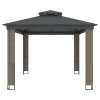 vidaXL Altán s dvojitou střechou antracitový 3,94 x 2,96 m ocel