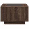 vidaXL Konferenční stolek s LED hnědý dub 60x60x40 cm kompozitní dřevo