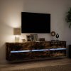 vidaXL Nástěnná TV skříňka s LED kouřový dub 180 x 31 x 45 cm