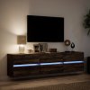 vidaXL Nástěnná TV skříňka s LED hnědý dub 180 x 31 x 45 cm