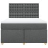 vidaXL Box spring postel s matrací tmavě šedý 140 x 190 cm textil