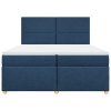 vidaXL Box spring postel s matrací modrá 200x200 cm textil