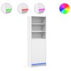 vidaXL Skříň highboard s LED bílá 69 x 32,5 x 200 cm kompozitní dřevo