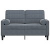 vidaXL 2místná pohovka s polštáři tmavě šedá 120 cm samet
