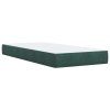 vidaXL Box spring postel s matrací tmavě zelená 90x200 cm samet