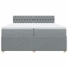 vidaXL Box spring postel s matrací světle šedá 200 x 200 cm textil
