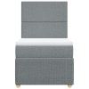vidaXL Box spring postel s matrací světle šedá 90x200 cm textil
