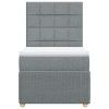 vidaXL Box spring postel s matrací světle šedá 90x200 cm textil