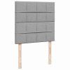 vidaXL Box spring postel s matrací světle šedá 90x200 cm textil