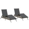vidaXL Zahradní lehátka s poduškami 2 ks šedá polyratan