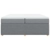 vidaXL Box spring postel s matrací světle šedá 200 x 200 cm textil