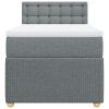 vidaXL Box spring postel s matrací světle šedá 90x200 cm textil