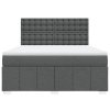 vidaXL Box spring postel s matrací tmavě šedá 180x200 cm textil