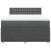 vidaXL Box spring postel s matrací tmavě šedý 140 x 190 cm textil