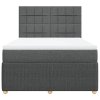 vidaXL Box spring postel s matrací tmavě šedý 140 x 190 cm textil