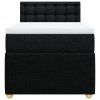 vidaXL Box spring postel s matrací černá 90x200 cm textil