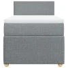 vidaXL Box spring postel s matrací světle šedý 100 x 200 cm textil