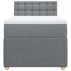 vidaXL Box spring postel s matrací světle šedý 100 x 200 cm textil