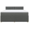 vidaXL Box spring postel s matrací tmavě šedá 180x200 cm textil