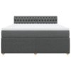 vidaXL Box spring postel s matrací tmavě šedá 180x200 cm textil