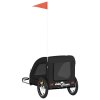 vidaXL Vozík za kolo pro psa černý oxfordská tkanina a železo